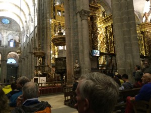 Botafumiero hanging quietly at Mass