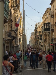 Wall to wall people; cruise ships are in