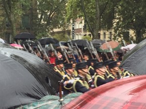 Marching in the rain